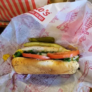 Chicago style hot dog