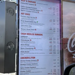 Drive Thru Menu