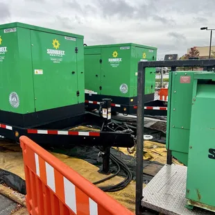 Been open more than two months and the electric utility is unable to connect them to the grid ... 3 large, noisy generators.