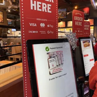 You can use kiosks to order