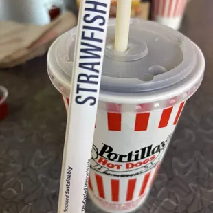 Cole products in the fountain and sustainable Straws