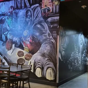 Dining area art work.