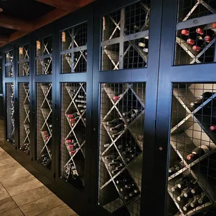 Long line of wine storage