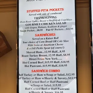 menu