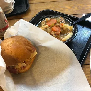 Chicken Noodle Soup 1/2 Corned Beef Sandwich Combo