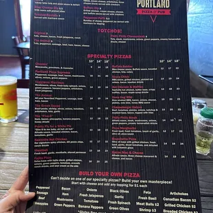 the menu