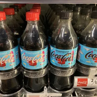 a display of coca colas