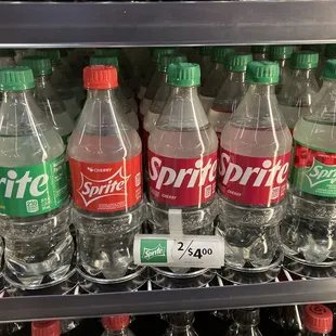 a display of soft drinks