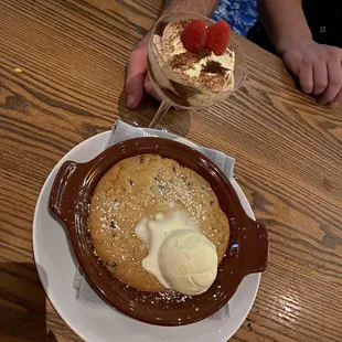Dessert - Tiramisu, Chocolate Chip Cookie a la mode