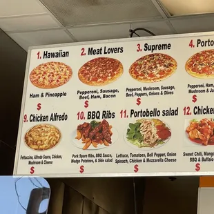 a menu for a restaurant