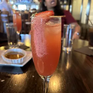 a woman in the background
