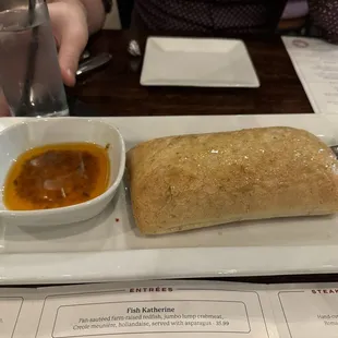 Italian Ciabatta Bread with House Made Table Oil