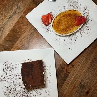 Tiramisu and Cream Brulee