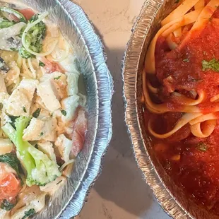 Primavera Pasta and Chicken Pizzaiola