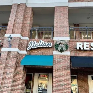 the front of the restaurant