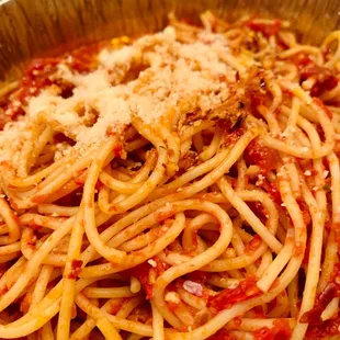 Spaghetti w/ spicy marinara