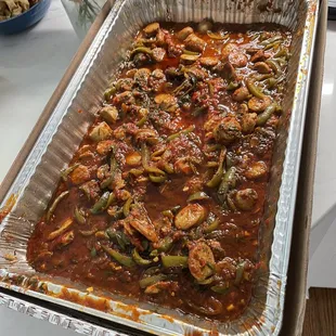 Portofino&apos;s at Aboretum : their idea of a full tray of sausage and peppers