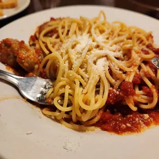 Child&apos;s spaghetti and meatball