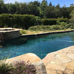 a pool in the backyard