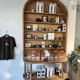 a display of coffee products