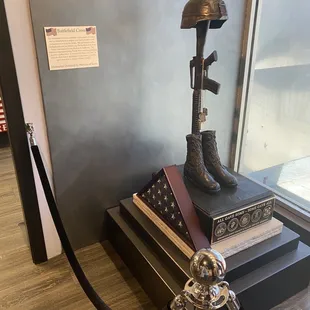 A memorial of a soldier who died in battle.