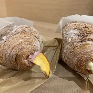(L) peach puffin (R) vanilla puffin
