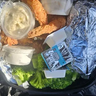 Fried shrimp platter (packaged to go)