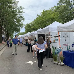 people walking down the street
