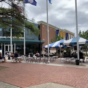 people sitting outside