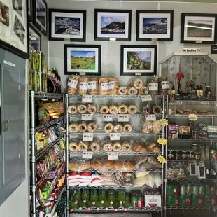 a display of pastries and pastries