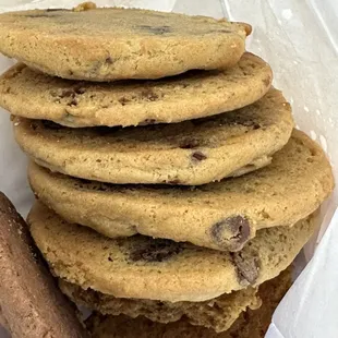 a stack of cookies and a biscuit