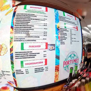 the menu of a mexican restaurant