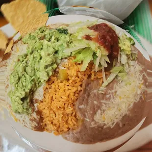 CHICKEN ENCHILADA LUNCH WITH GUACAMOLE