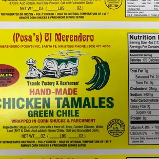 Green chile chicken tamal