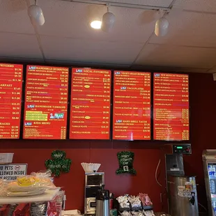 Menu board