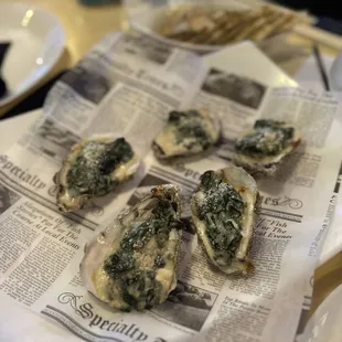 Spinach feta oyster