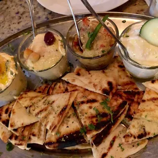 Assorted Greek Spread and Pita Platter