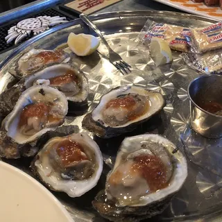 Chargrilled Half dozen oysters