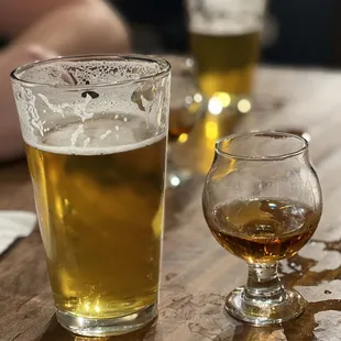 Beer and whiskey.