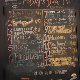 Today&apos;s drafts &amp; cocktails