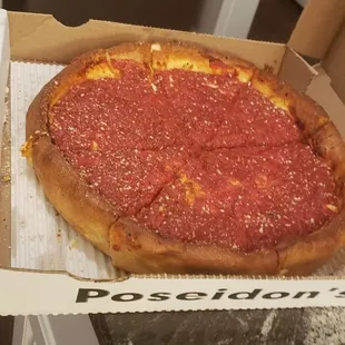 Deep pepperoni pizza