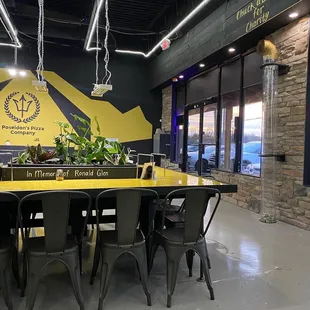 a large table with chairs