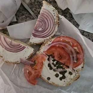 Lox bagel with no Lox.