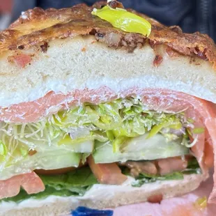 Posh Extra Lox Spread on the bagel