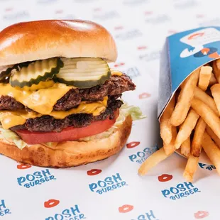 a burger and french fries