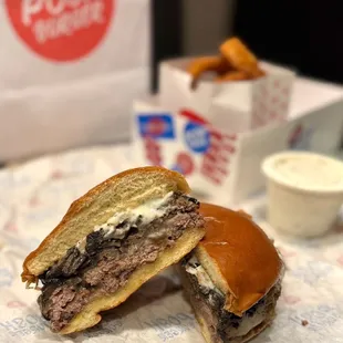 Truffle Mushroom Burger - inside view