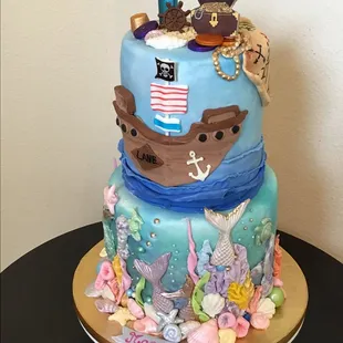 Pirate &amp; mermaid cake