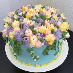 Flower garden cake