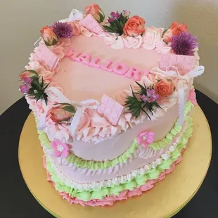 Cute heart shaped Lambeth cake ~