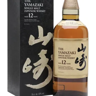 a single bottle of yamazaki 12 year old japanese whisky